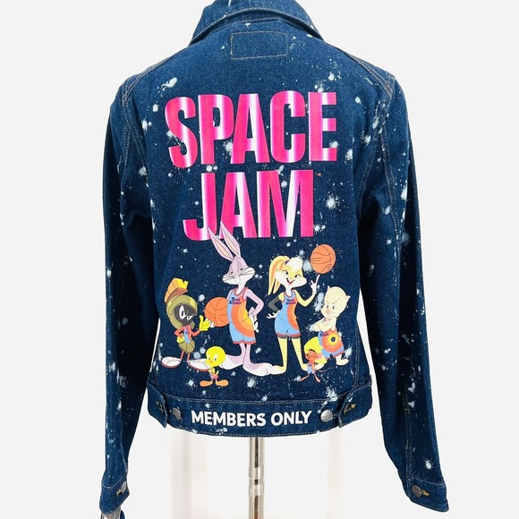 Members Only Jackets & Blazers - NWT Members Only Women's Space Jam Legacy Looney Tunes Squad Blue Jacket Size M